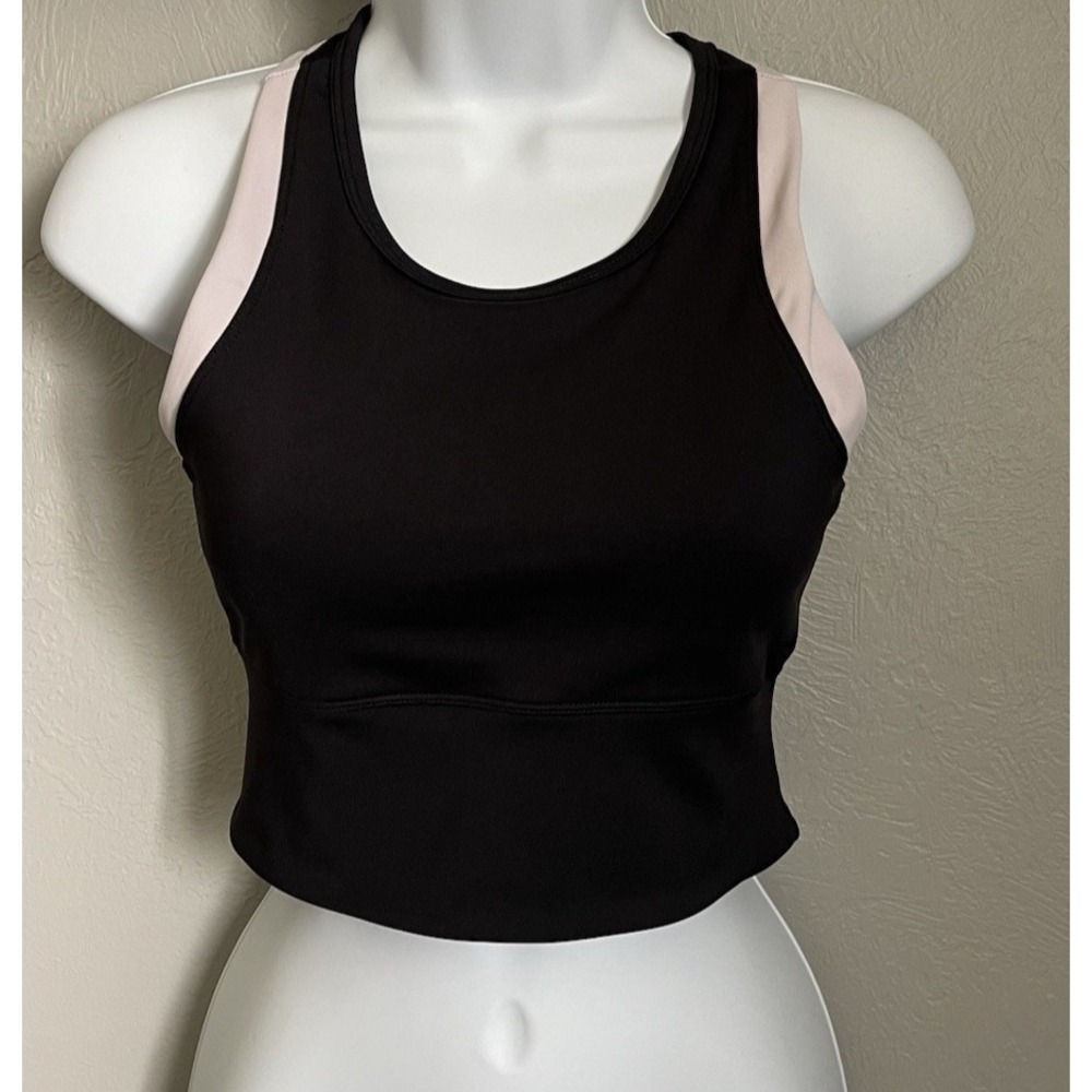 Move Theology Sports Cropped Top Womens Size Small Black Removable Pads